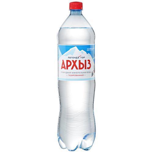 Вода газированная Архыз Легенда Гор минеральная природная столовая 1.5 л., ПЭТ