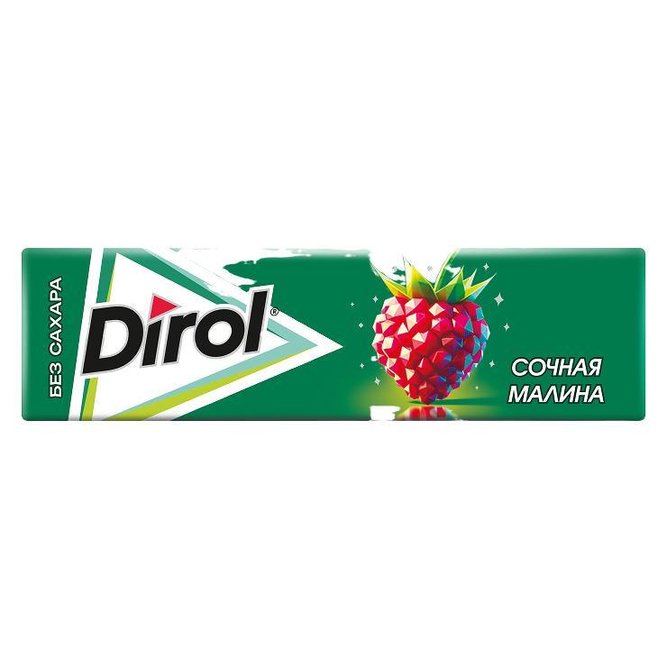 Резинка жевательная Dirol яркая малина 13.6 гр., обертка