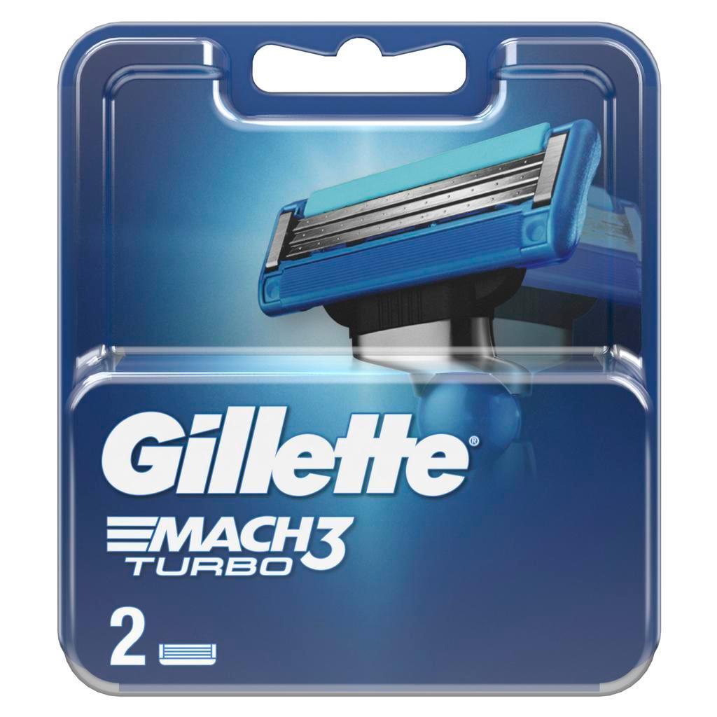 Сменные Кассеты Gillette Mach 3 Turbo 2 штуки, картон