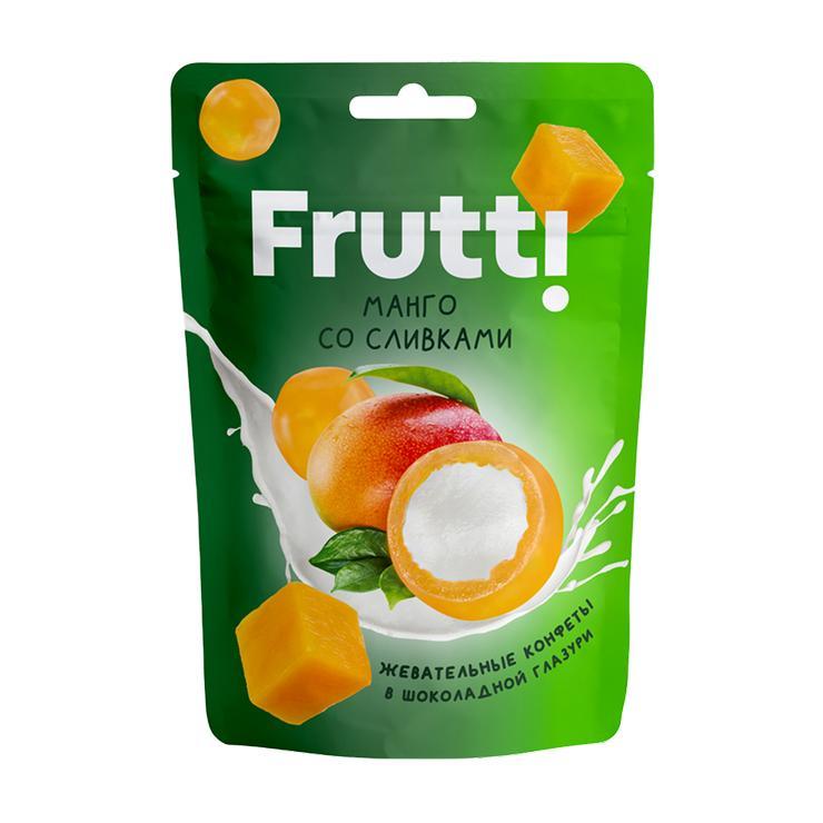 Конфеты Frutti жевательные манго в глазури со сливками 70 гр., дой-пак