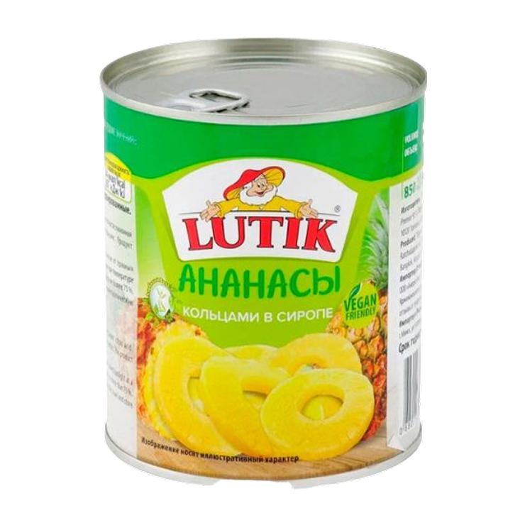 Ананас Lutik кольцами в сиропе 850 мл., ж/б
