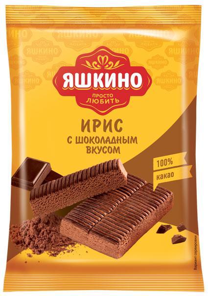 Конфеты Яшкино Ирис с шоколадным вкусом 140 гр., флоу-пак