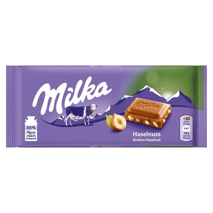 Шоколад Milka Broken Hazelnuts дробленый фундук 100 гр., флоу-пак