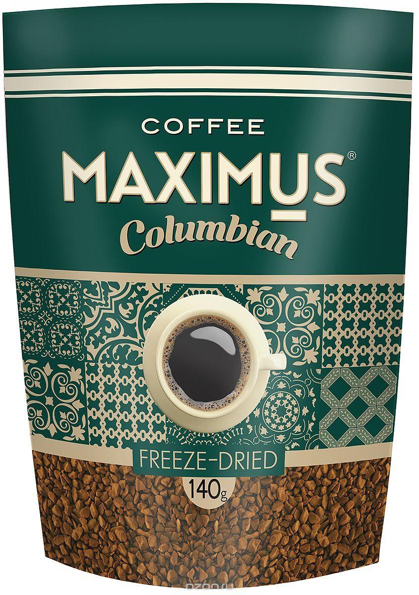 Кофе растворимый Maximus, Columbia натуральный сублимированный, 140 гр., дой-пак