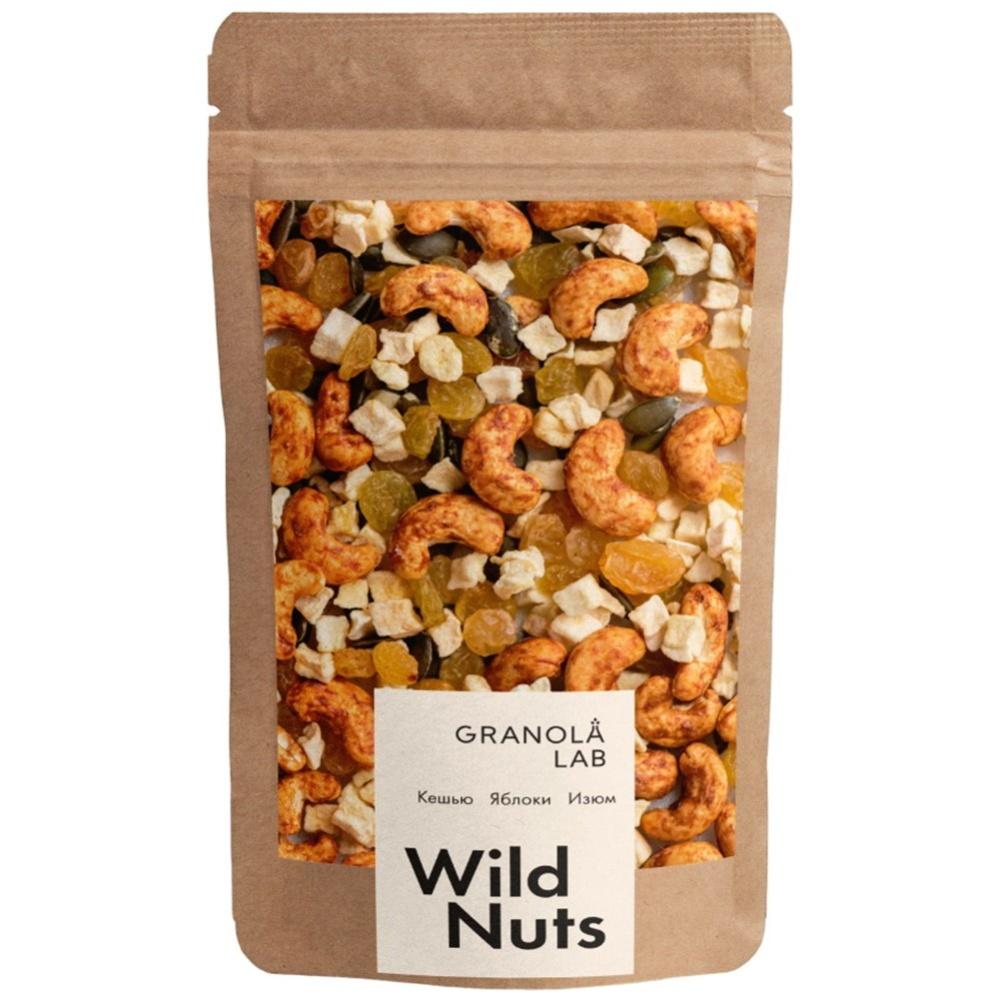 Смесь ореховая Granola Lab Wild nuts кешью яблоки изюм 85 гр., дой-пак