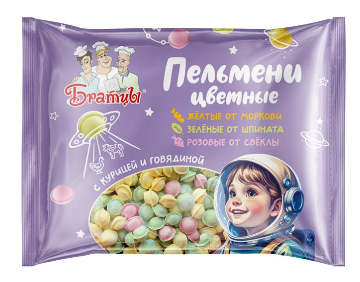 Пельмени Братцы цветные из курицы и говядины 400 гр., флоу-пак