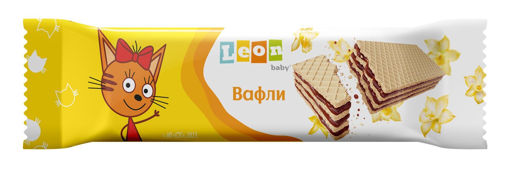 Вафли Leon baby Три кота 27 гр., флоу-пак