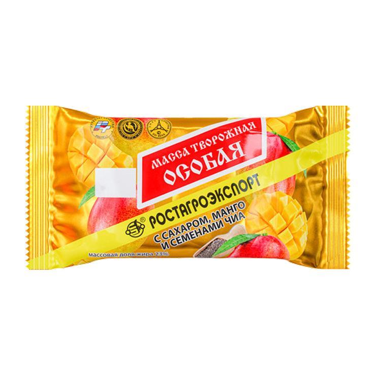 Масса творожная Ростагроэкспорт особая манго семена чиа 23% 180 гр., флоу-пак