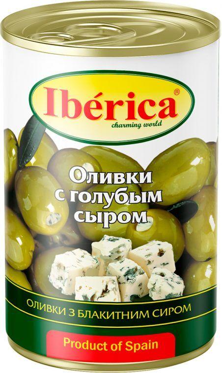 Оливки Iberica с голубым сыром 300 гр., ж/б