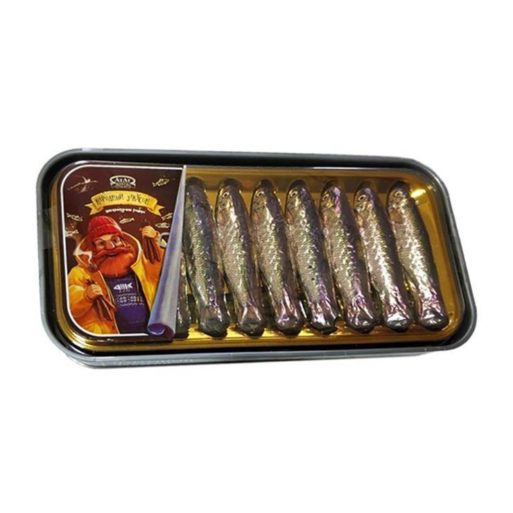 Конфеты Атаг Народный закусон в кондитерской глазури в форме рыбок со светлой начинкой и сливочным вкусом 100 гр., пластик