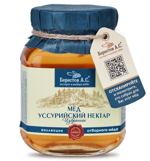 Мед натуральный Берестов А.С. Избранное Уссурийский нектар 500 гр., стекло