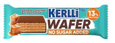 Батончик вафельный KERLLI со вкусом соленой карамели 45 гр., флоу-пак