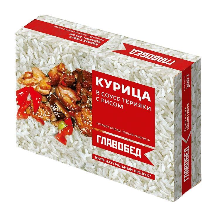 Курица Главобед в соусе Терияки с рисом, 300 гр, картон