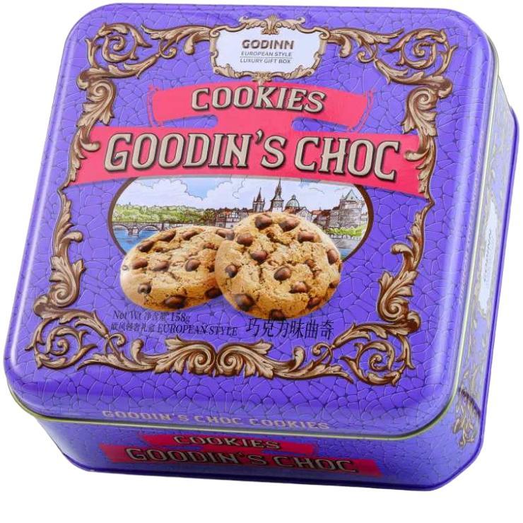 Печенье Goodin's Choc с шоколадной крошкой фиолетовая 158 гр., ж/б