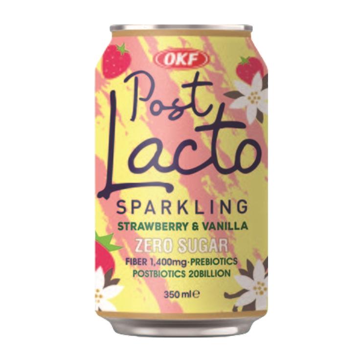 Напиток сильногазированный Post Lacto Strawberry Vanilla zero sugar 350 мл., ж/б