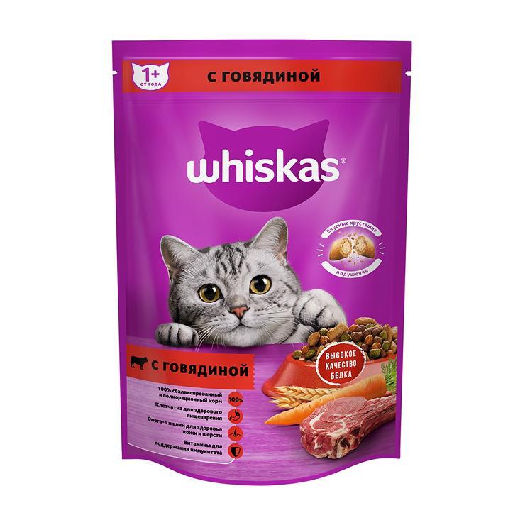 Корм для кошек сухой Whiskas аппетитный обед говядина 350 гр., дой-пак