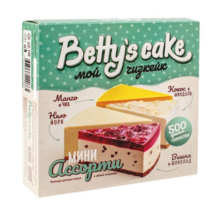Чизкейк Betty's cake ассорти мини 500 гр., картон