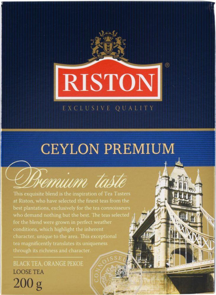 Чай Riston Цейлонский Премиальный черный листовой, 200 гр., картон