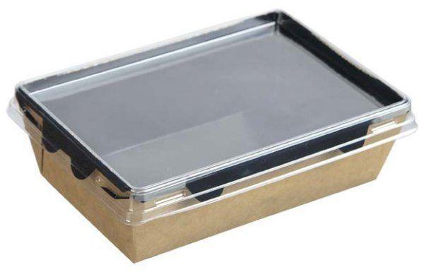 Упаковка OpSalad OSQ BLACK WOOD 145х96х45 крафт-черный без крышки, пакет