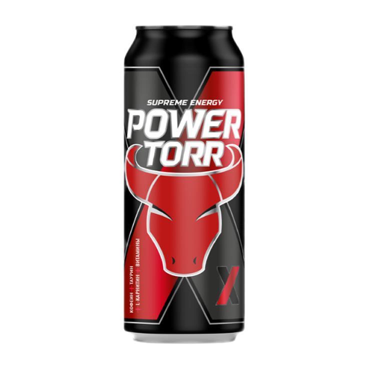 Напиток энергетический Power Torr X черный 500 мл., ж/б