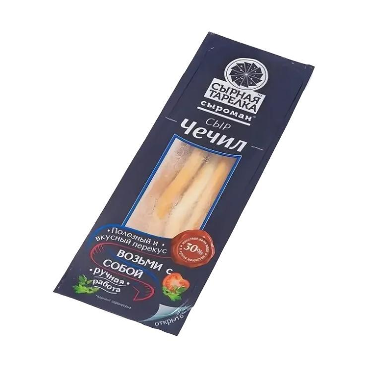 Сыр Сырная тарелка Чечил палочки копченый 30% 100 гр., пакет