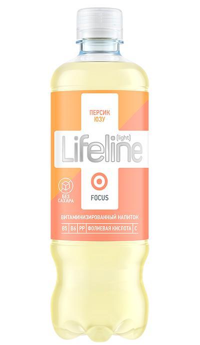 Напиток витаминизированный Lifeline Focus Light персик юзу 500 мл., ПЭТ