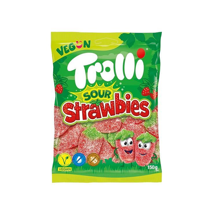 Мармелад жевательный Trolli Sour Strawberries кислая клубника 150 гр., флоу-пак
