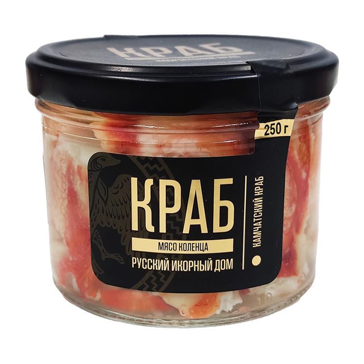 Мясо краба Русский икорный дом консервированное в собственном соку коленце 250 гр., стекло