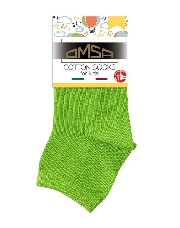 Детские носки OMSA kids Calzino гладь укороченный зеленые 31-34 размер 5-7 лет