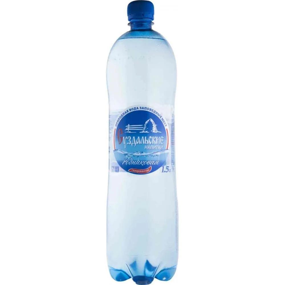 Вода минеральная Суздальские напитки  газированная 1,5 л., ПЭТ