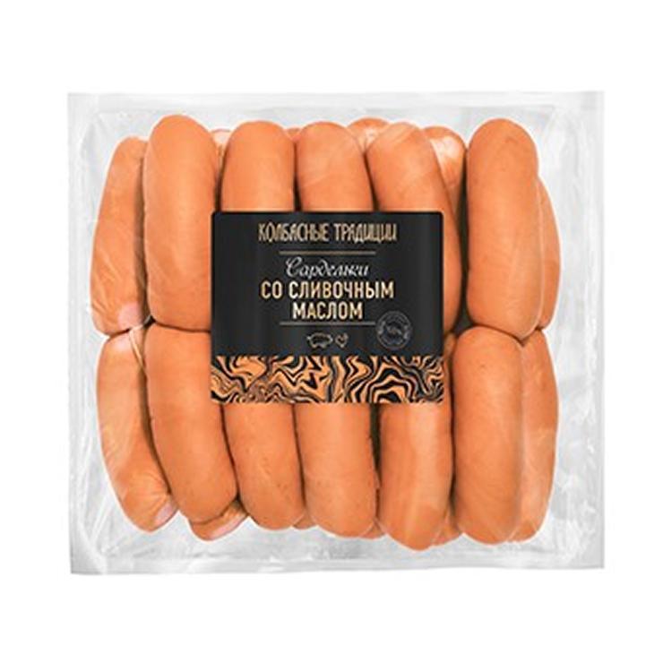 Сардельки Колбасные традиции со сливочным маслом в натуральной оболочке 4 кг., ГАЗ