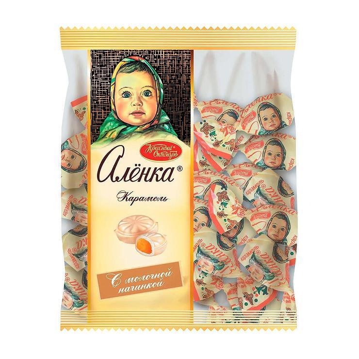 Конфеты Аленка Карамель с молочной начинкой 250 гр., флоу-пак