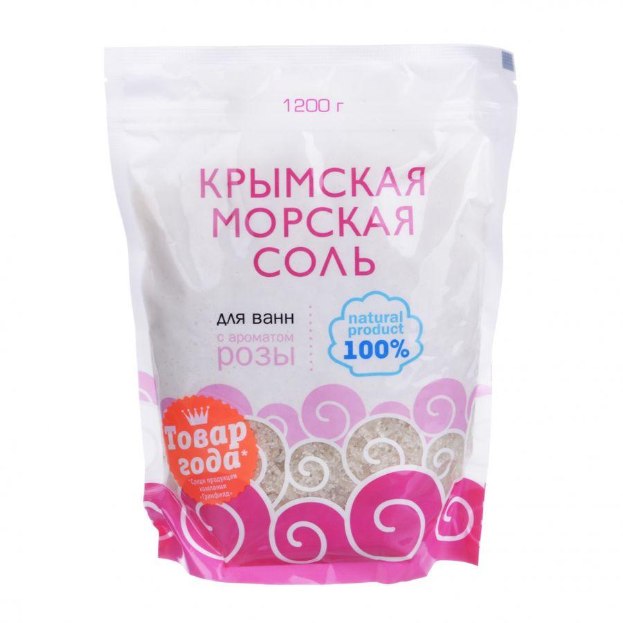 Морская соль для ванн роза Крымская 1,2 кг., дой-пак