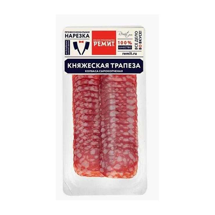 Колбаса сырокопченая Ремит Княжеская трапеза нарезка 70 гр., вакуум