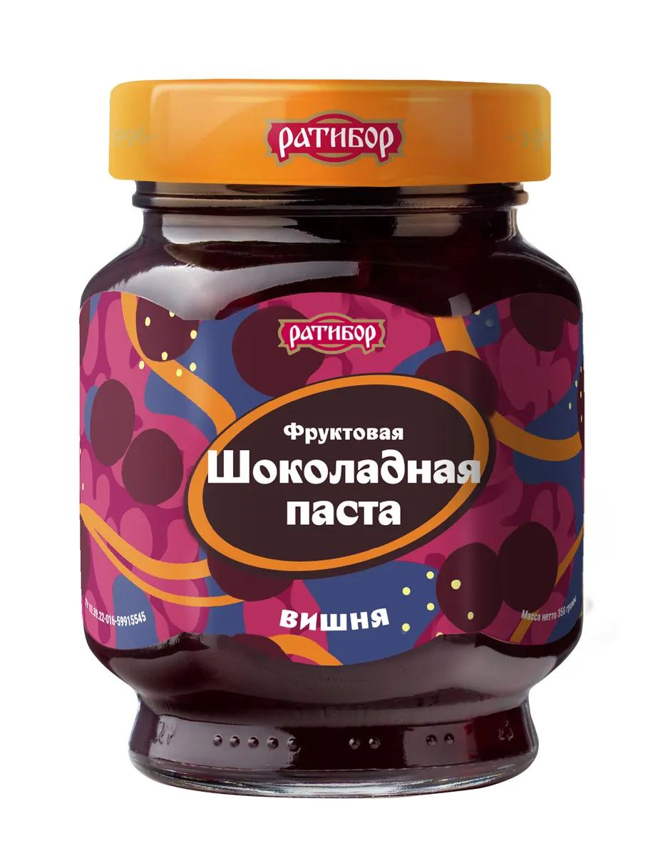 Паста Ратибор вишня фруктовая шоколадная 350 гр., стекло