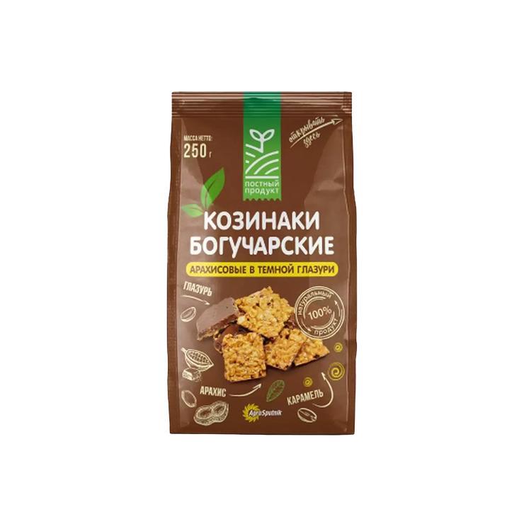 Козинаки Богучарские арахисовые в темной глазури 250 гр., дой-пак