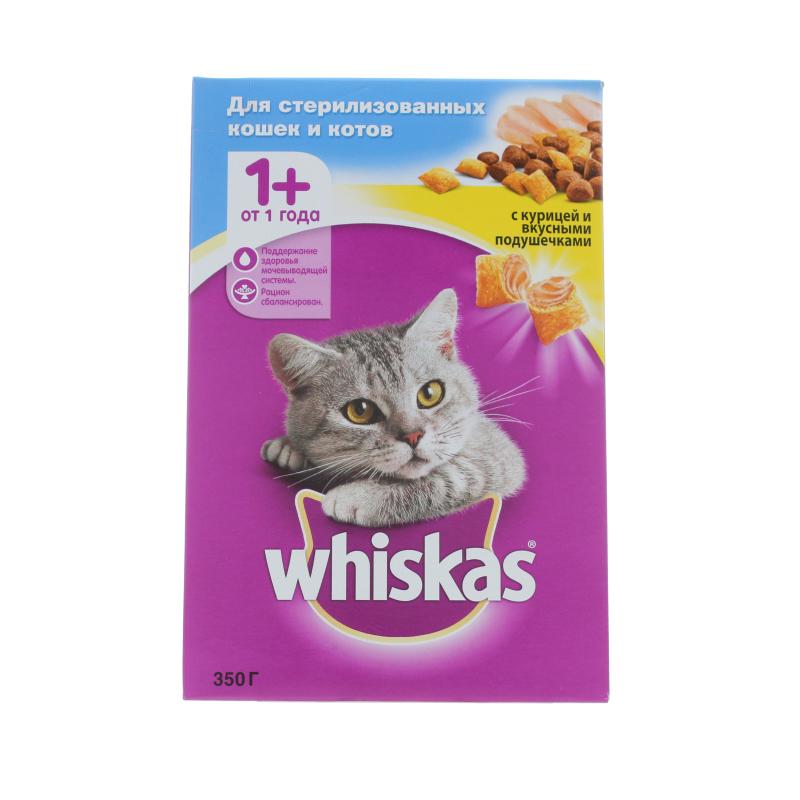 Whiskas Сухой корм для кошек стер курица 350г