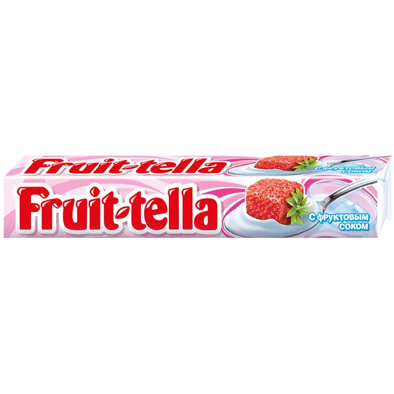 Конфета Fruit-tella клубника йогурт 41 гр., обертка