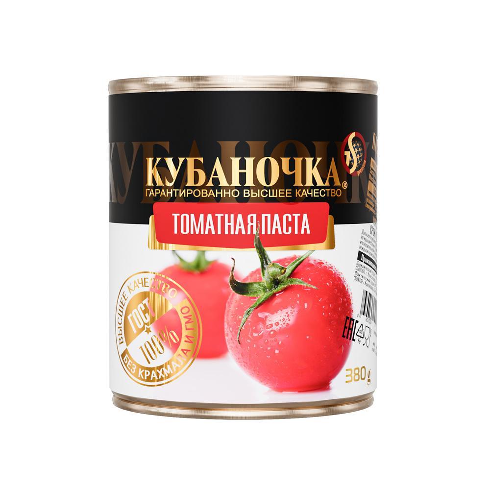 Томатная паста Кубаночка 25% 380 гр., ж/б