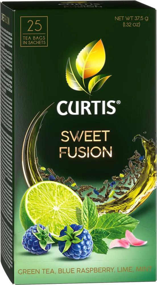 Чай зеленый Curtis Sweet Fusion c лаймом, синей малиной и мятой 25 пакетиков 45 гр., картон