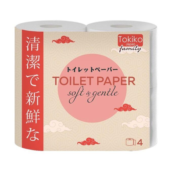 Туалетная бумага Tokiko Japan Family 30 4 штуки 3-слойная, флоу-пак
