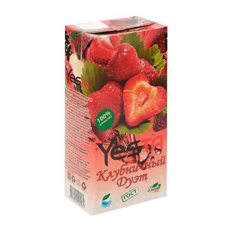 Напиток сокосодержащий Yesta клубничный дуэт 200 мл., тетра-пак