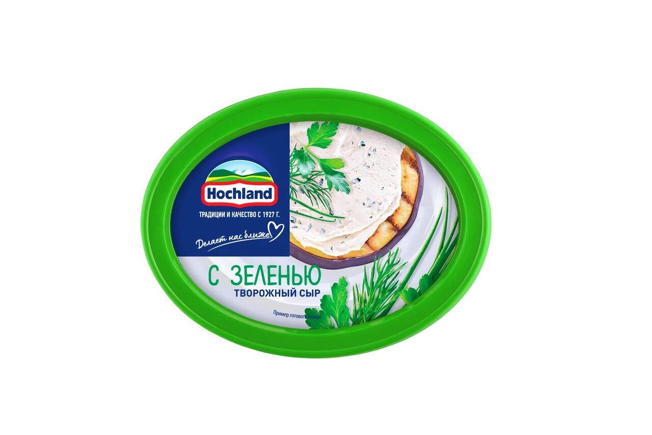 Сыр творожный Hochland с зеленью 60%, 140 гр., ПЭТ