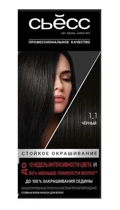 Краска для волос СЬĔСС Color тон 1-1 черный 165 мл., картон