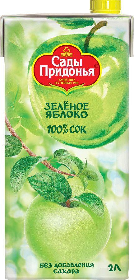 Сок Сады придонья яблоко зеленое, 2 л., тетра-пак