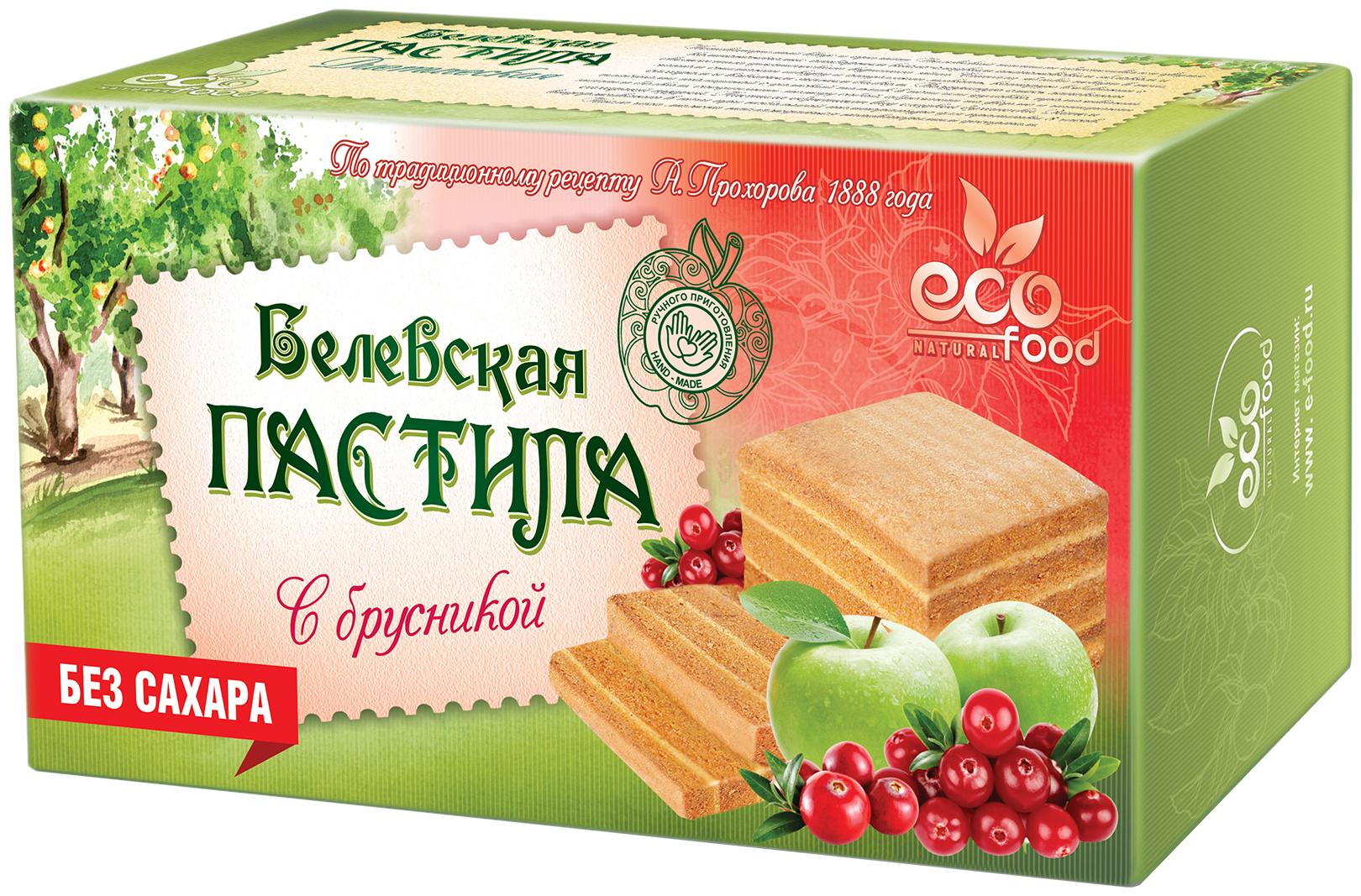 Пастила EcoFood Белёвская брусника 100 гр., картон