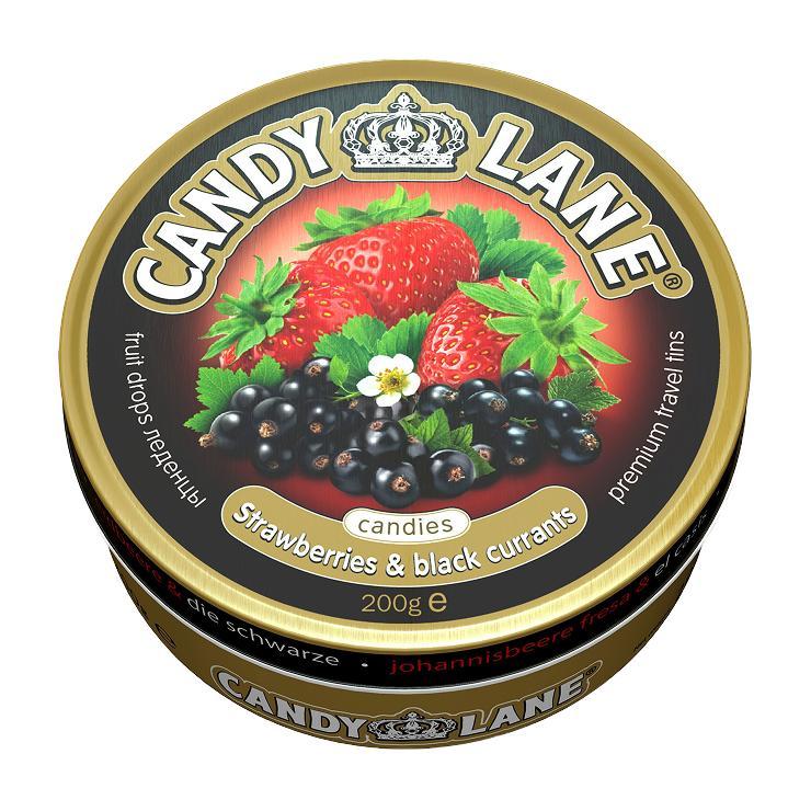 Карамель Сладкая Сказка леденцовая Candy Lane Клубника и черная смородина фруктовая, 200 гр., ж/б