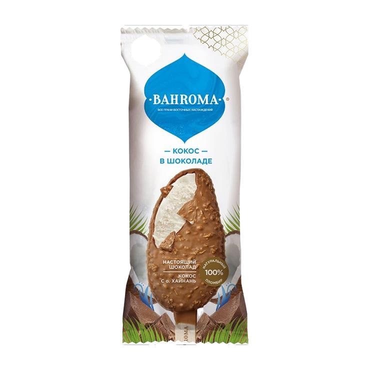 Эскимо Bahroma Кокос в шоколаде 60 гр., флоу-пак