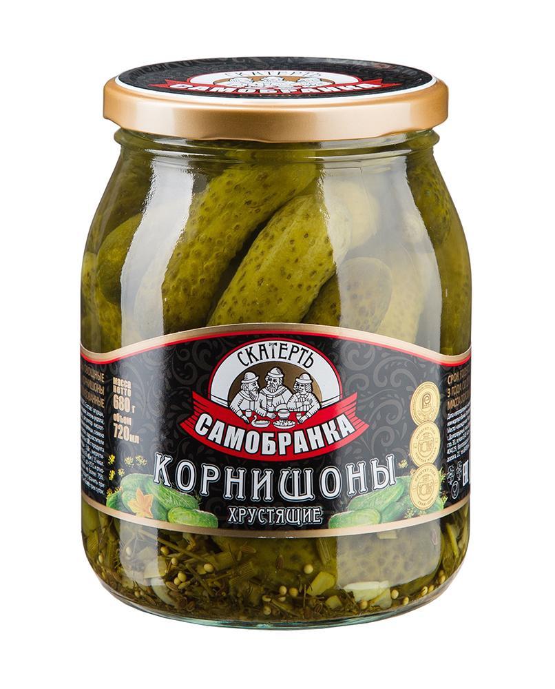 Корнишоны Скатерть-Самобранка маринованные 720 мл., стекло