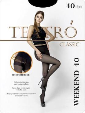 Колготки женские, цвет nero, размер 5, 40 den, TEATRO Weekend 40, пластиковый пакет